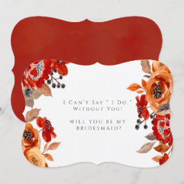 Convites Floral De Laranja Vermelho Escuro Você Será Minha 