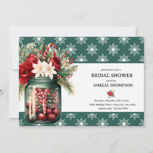 Convites Floral de Natal Chá de Noiva de Natal