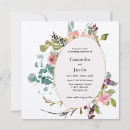 Convites Floral de respingo de aquarela