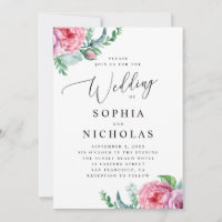 Floral de vassoura-de-aquarela. Casamento boêmico