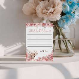 Convites Floral Deer Birthday Message Card