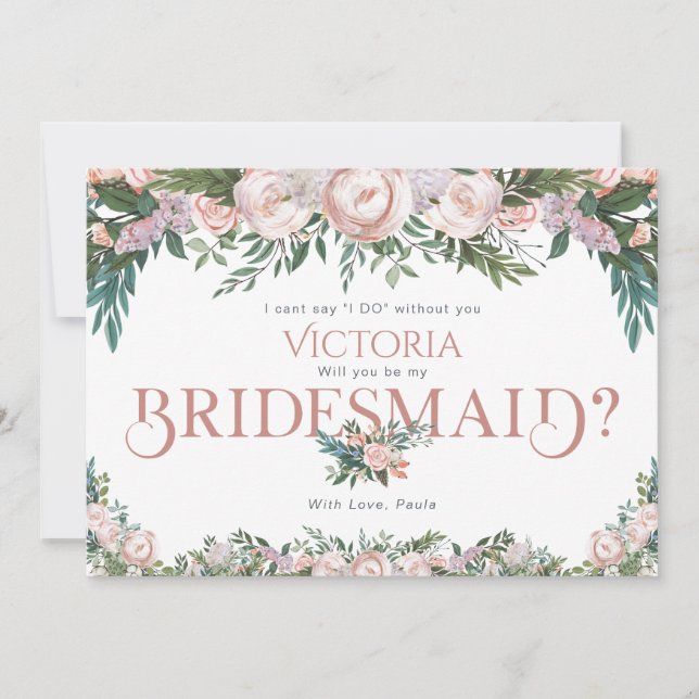 Convites Floral Delicado em Aquarela (Frente)