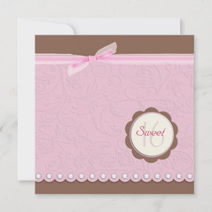 Convites Floral Diamond Studded Sweet Sixteen Invite