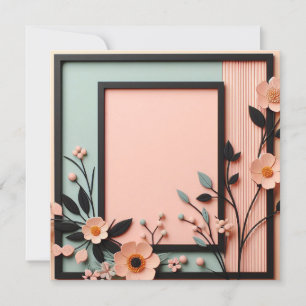Convites Floral dimensional bicolor