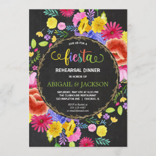 Convites Floral do Janto de Chalkboard do Fiesta Mexicano