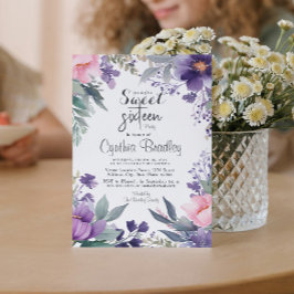 Convites Floral Doce Dezesseis Festas de aniversário