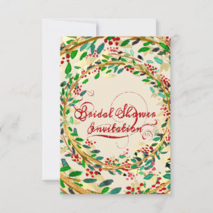 Convites Floral Dourada Burgundy Ivory Wodland Chá de panel