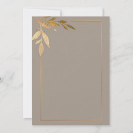 Convites Floral dourada moderna e moldura