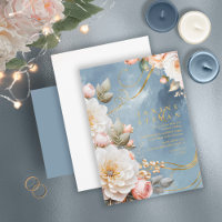 Floral Drama Wedding Blue ID1022