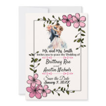 Floral Elegant Couple Wedding Invitation