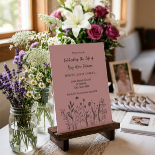Convites Floral Elegante "Celebrando a Vida" Funeral