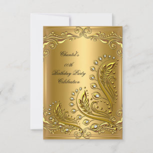 Convites Floral Elegante de Aniversário de Qualquer Idade e