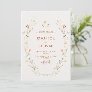 Convites Floral Elegante e Casamento Mínimo