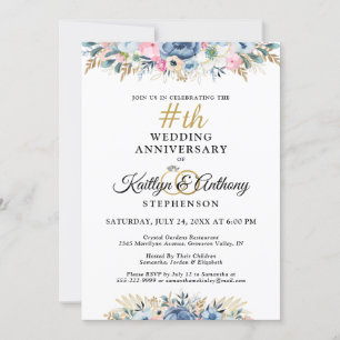 Convites Floral Elegante em Aquarela para Aniversário
