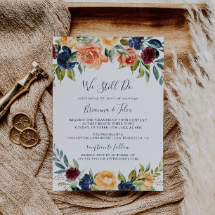 Convites Floral Elegante Multicolorido Ainda Fazemos Renova