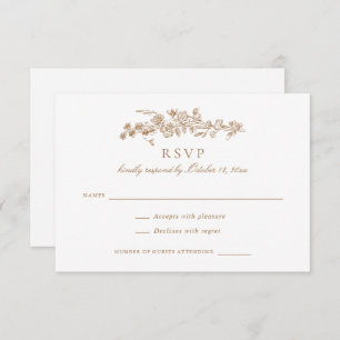 Convites Floral Elegante Vintage Dourada Casamento Toile RS
