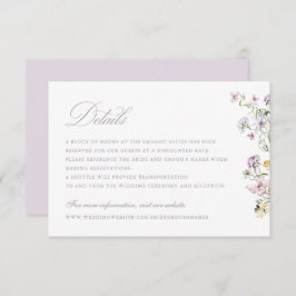 Convites Floral Elegante Wildflower Script Detalhes do Casa