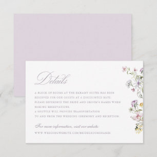 Convites Floral Elegante Wildflower Script Detalhes do Casa