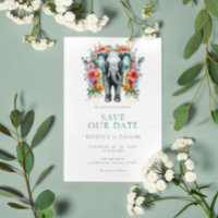Floral Elephant Bay Blue and White Salve a data