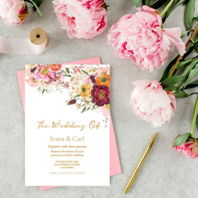 Convites FLORAL Embrace Matrimony Wedding (Criador carregado)