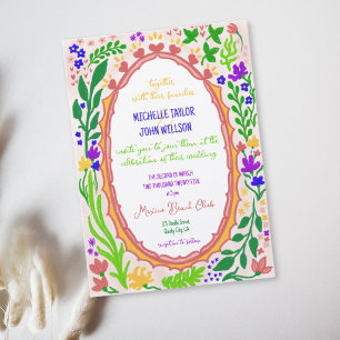 Convites Floral Excêntrico Única Caprichosa Doodle Desenhad