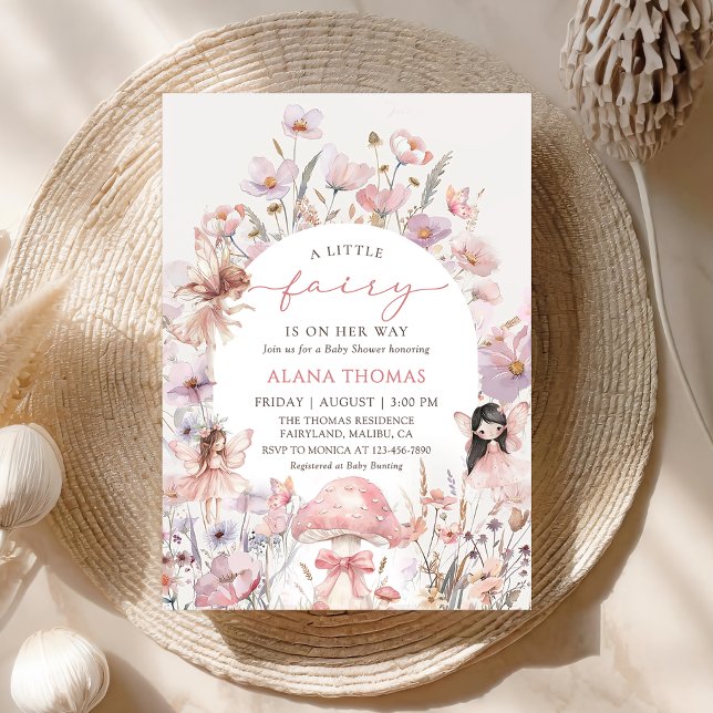 Convites Floral Fairy Baby Shower Invitation (Criador carregado)