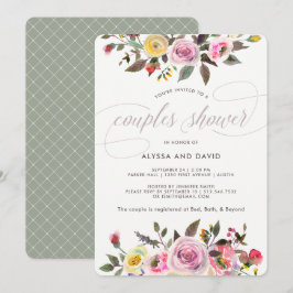 Convites Floral Fantasy | Chá de Casais de Aquarela Moderna