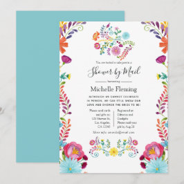 Convites Floral Fiesta Bridal ou Chá de fraldas por Mail