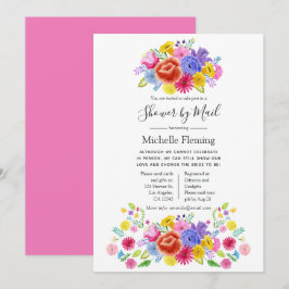 Convites Floral Fiesta Bridal ou Chá de fraldas por Mail