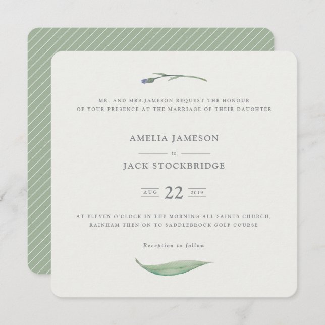 CONVITES FLORAL FORMAL (Frente/Verso)