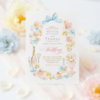 Floral Francês Caprichoso Desenhado à Mão para Cas