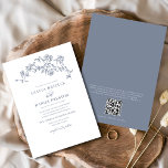 Convites Floral French Vintage Código QR Dusty Blue Casamen<br><div class="desc">Capture a beleza eterno do seu dia especial com o nosso Convite para Casamento vintage Floral Elegante. Apresentando delicados trabalho de arte florais e clássicos elementos de design, inspirados na vintagem, este convite estabelece um tom romântico e sofisticado para o seu casamento. Feito com materiais premium e detalhes personalizáveis, ele...</div>