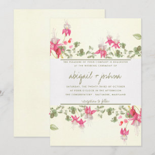 Convites Floral Fuchsias Wedding