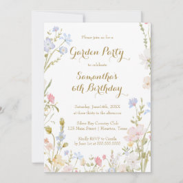 Convites Floral Garden Birthday Invitation Spring