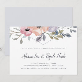 Convites Floral Geométrico Azul| Posto Wedding Brunch