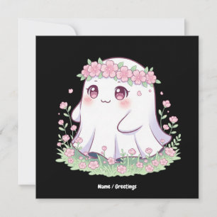 Convites Floral Ghost Halloween Figurume para Meninas