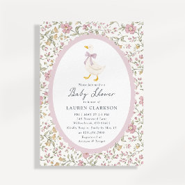 Convites Floral Goose Baby Shower Invitation