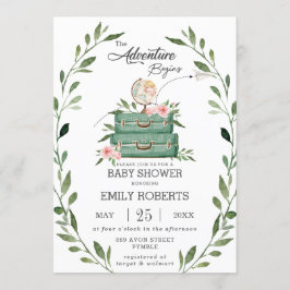 Convites Floral Greenery Adventure Viagem