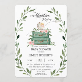 Convites Floral Greenery Adventure Viagem