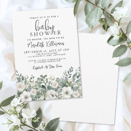 Convites Floral Greenery Eucalyptus Baby Shower