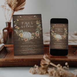 Convites Floral Harvest Pumpkin Fall in Love Chá de panela