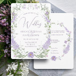 Convites Floral Lilac Lavender Frame Catholic Wedding<br><div class="desc">elegant floral religious wedding invitation</div>