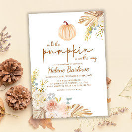 Convites Floral Little Pumpkin Boho Chá de fraldas