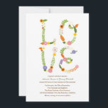 Convites Floral LOVE Letters Rustic Woodland Weding<br><div class="desc">Esta coleção de convites para o casamento pinta manualmente flores de floresta organizadas para formar as palavras "AMOR", "RSVP, "Salvar a Data" e muito mais. Este conjunto é perfeito para primavera, verão, casamentos de jardim de outono e celebrações amigáveis à terra verde. As cores podem ser personalizadas para se adequarem...</div>