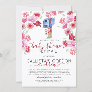 Convites Floral Mailbox Watercolor Chá por Email