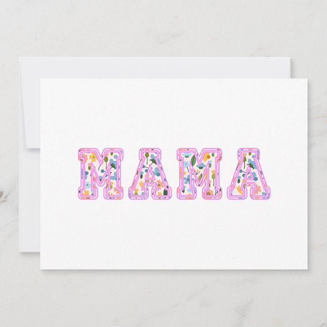 Convites Floral Mama Retro Mãe Boho Mãe (Frente)