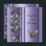 Convites Floral MauveSilver da Borboleta aniversário de 30<br><div class="desc">Zizzago O Designer Original Zizzago Elegante aniversário de 30 anos Butterfly Mauve Purple Lilac Silver Floral Exotic Rich Floral Exotic Floral Invitation classy impressionante zazzle na moda moderna sofisticada Festa de aniversário 21 rua 40º 50º 70. Copyright © 2000-2011. Zizzago</div>