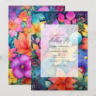 Convites Floral Mexicano Fiesta Floral Wedding