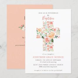 Convites Floral Moderno Cruzamento Religioso Esmagador Pêss