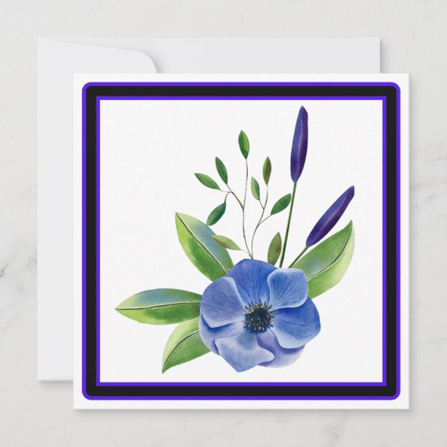 CONVITES FLORAL MODERNO, DENTRO VAZIO, PLACA QUADRADA (Frente)